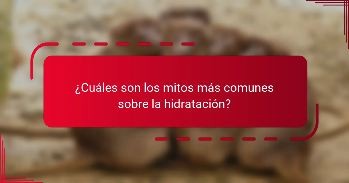 ¿Cuáles son los mitos más comunes sobre la hidratación?